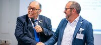 Staffelstabübergabe nach 35 Jahren Ehrenamt von Ehren-Landesinnungsmeister Reiner Bertuleit an Andreas Werner, November 2023 Staffelstabübergabe nach 35 Jahren Ehrenamt von Ehren-Landesinnungsmeister Reiner Bertuleit an Andreas Werner, November 2023